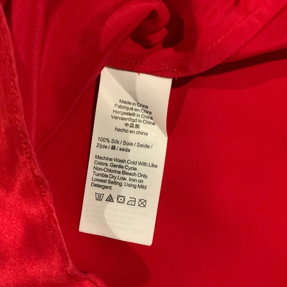 JCrew Red M Silk Camisole Adjustable Straps - Picture 3 of 7